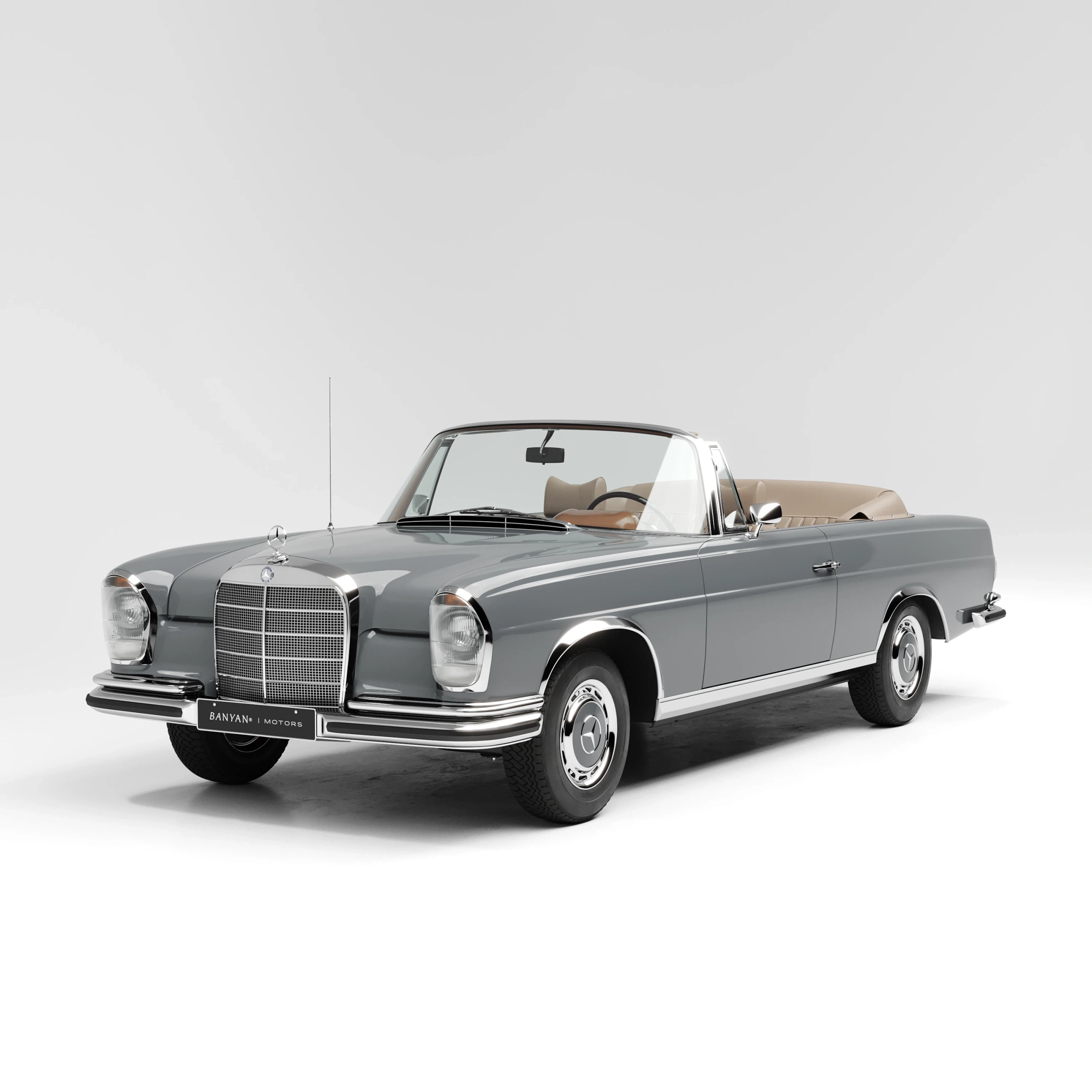 Grey Mercedes-Benz W111 Cabriolet